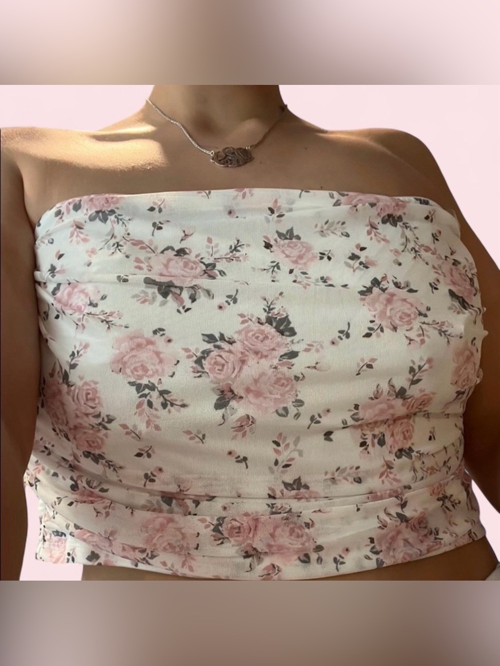 Floral Strapless Tube Top – Coquette Y2K Cottagecore